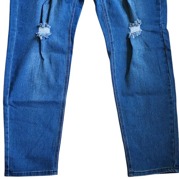 NEW Boohoo Womens Skinny Jeans Size 18 US 22 UK Blue Distressed Mid Rise Stretch - Picture 4 of 10